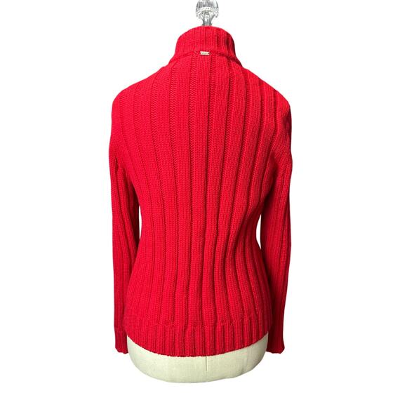 St. John Wool Red Knit Holiday Christmas Sweater Size M - Picture 6 of 11